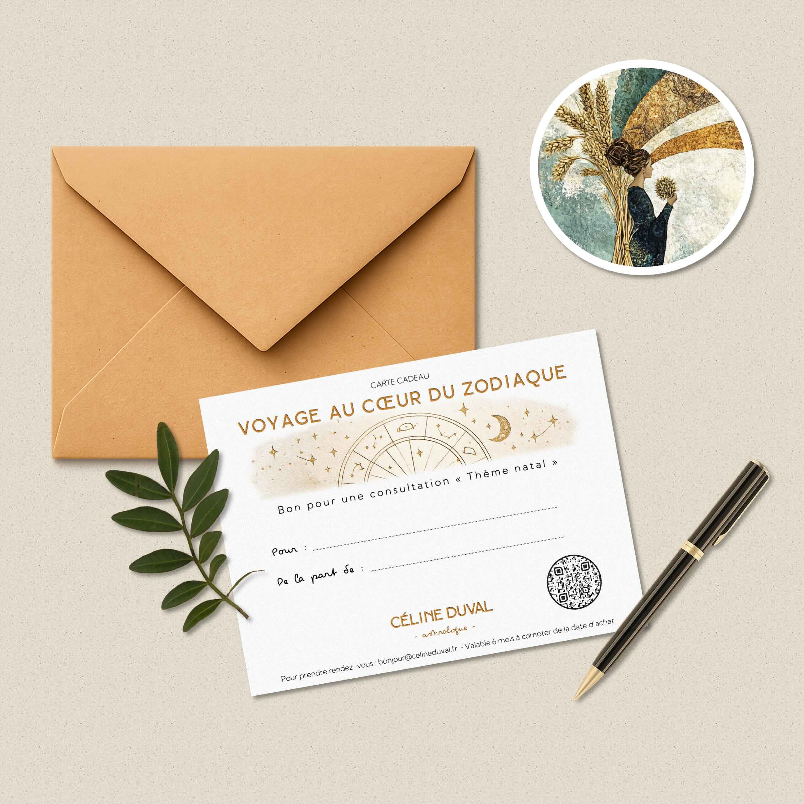 carte-cadeau-astrologie-celine-duval Carte cadeau avec enveloppe et stylo